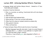 Lecture #24: Achieving Runtime Effects—Functions
