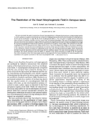 The Restriction of the Heart Morphogenetic Field in Xenopus Levis