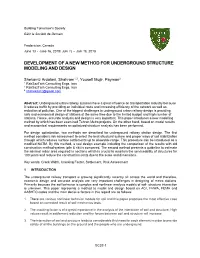Development of a New Method for Underground Structure Modeling and Design
