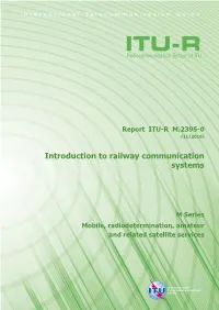 Introduction to Railway Communication Systems