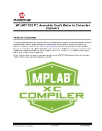MPLAB XC8 PIC Assembler User's Guide for Embedded Engineers