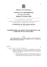 Notices of Amendments As at 22 October 2018