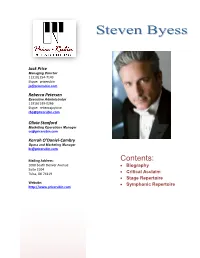 Steven Byess - Biography