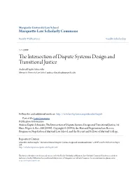 The Intersection of Dispute Systems Design and Transitional Justice