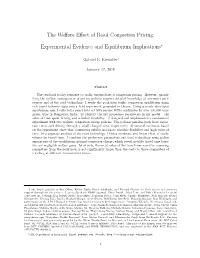 The Welfare Effect of Road Congestion Pricing