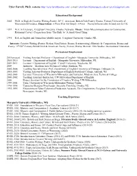 Tyler Farrell, Ph.D. Website: E-Mail: Tyler.Farrell@Marquette.Edu Or Tylerfar@Gmail.Com