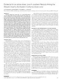 Evidence for an Active Shear Zone in Southern Nevada Linking the Wasatch Fault to the Eastern California Shear Zone
