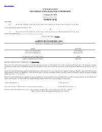 Form 10-Q Amtech Systems, Inc