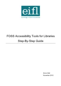 FOSS Accessibility Tools for Libraries Step-By-Step Guide