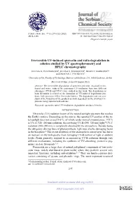 Irreversible UV-Induced Quercetin and Rutin Degradation in Solution Studied by UV Spectrophotometry and HPLC Chromatography JELENA B