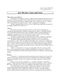 Sore Throats: Causes and Cures