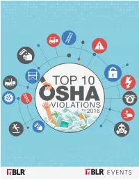 Top 10 OSHA Violations for 2016