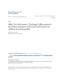 Allies Not Adversaries: Teaching Collaboration to the Next