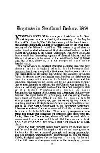 Baptists in Scotland Before 1969
