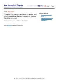 Bounding the Energy-Constrained Quantum and Private Capacities of OPEN ACCESS Phase-Insensitive Bosonic Gaussian Channels