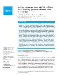 Making Inference from Wildlife Collision Data: Inferring Predator Absence from Prey Strikes