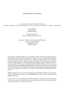 Nber Working Paper Series De Facto and De Jure Property Rights