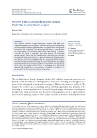 Priority, Politics and Pedagogical Science. Part I