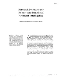 Research Priorities for Robust and Beneficial Artificial Intelligence