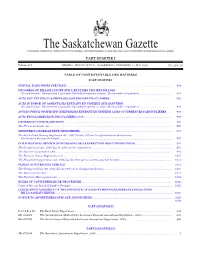 Sask Gazette, Part I, May 15, 2009
