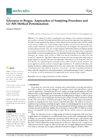 Siloxanes in Biogas: Approaches of Sampling Procedure and GC-MS Method Determination