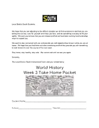 World History Week 3 Take Home Packet