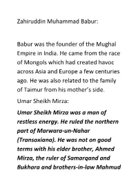 Zahiruddin Muhammad Babur