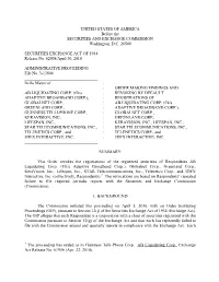 AB LIQUIDATING CORP. (F/K/A : REVOKING by DEFAULT ADAPTIVE BROADBAND CORP.), : REGISTRATIONS of GLOBALNET CORP., : AB LIQUIDATING CORP