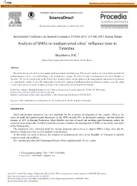 Analysis of Smes in Medium-Sized Cities' Influence Zone In