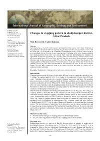 Changes in Cropping Pattern in Shahjahanpur District- Uttar Pradesh