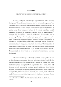 CHAPTER V TRANSPORT and ECONOMIC DEVELOPMENT in A