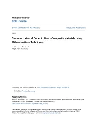 Characterization of Ceramic Matrix Composite Materials Using Millimeter-Wave Techniques
