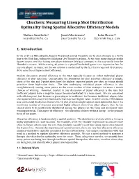 Chuckers: Measuring Lineup Shot Distribution Optimality Using Spatial Allocative Efficiency Models