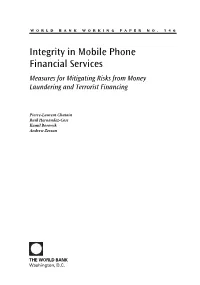 Integrity in Mobile Phone Financial Services Measures for Mitigating Risks from Money Laundering and Terrorist Financing