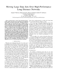 Moving Large Data Sets Over High-Performance Long Distance Networks