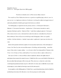 Participant Observation Bibliography
