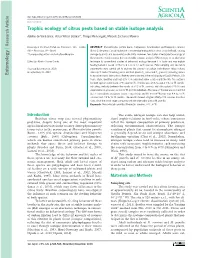 Trophic Ecology of Citrus Pests Based on Stable Isotope Analysis