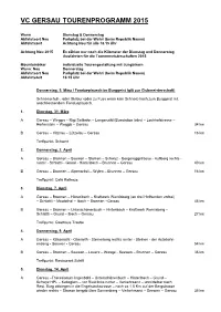 Vc Gersau Tourenprogramm 2015