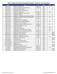 2012-13 Upper Deck Retro Basketball Checklist