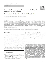 A Mummified Human Corpse and Associated Insects of Forensic Importance in Indoor Conditions