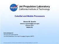 Cubesat and Mobile Processors
