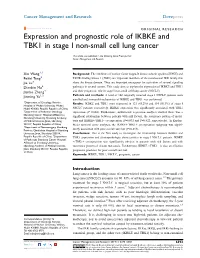 Expression and Prognostic Role of IKBKE and TBK1 in Stage I Non-Small Cell Lung Cancer