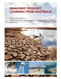 Managing Drought: Learning from Australia