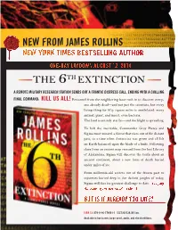 New from James Rollins the 6Th Extinction