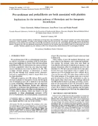 Pro-Urokinase and Prekallikrein Are Both Associated with Platelets
