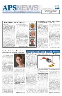 Research News: Editors' Choice Physics.Aps.Org