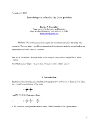 Some Integrals Related to the Basel Problem