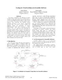 Testing for Trustworthiness in Scientific Software