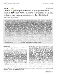 The Role of Genetic Polymorphisms in Endolysosomal Ion