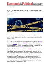 COVID-19: Examining the Impact of Lockdown in India After One Year